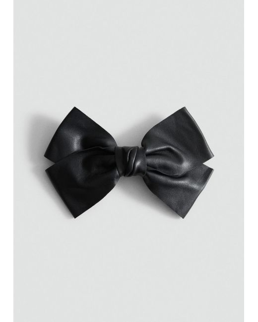 Mango Black Leather Bow Hair Clip