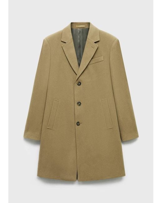 Mango Blue Long Wool Coat for men