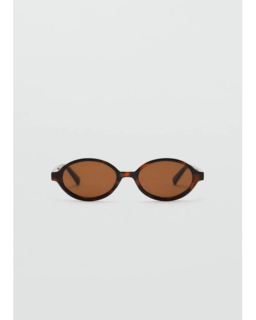Mango Black Oval-Frame Sunglasses