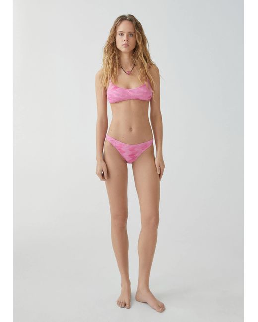 Mango Pink Braguita Bikini Pliegues