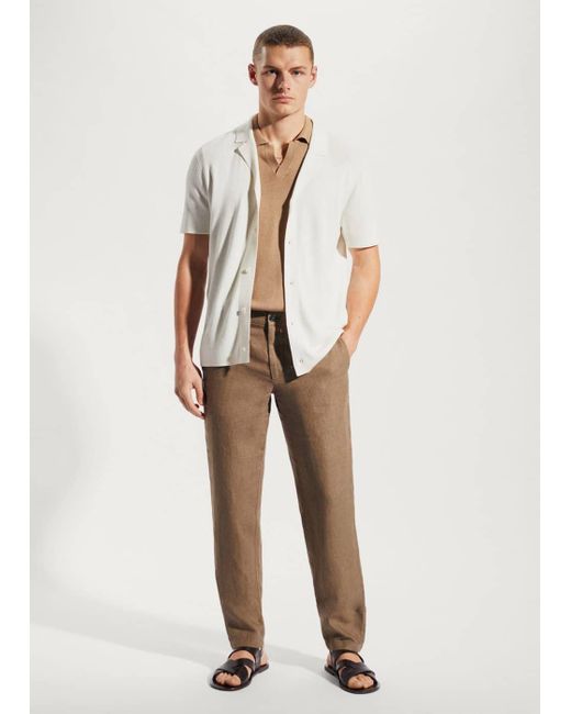 Pantaloni 100% lino slim fit da Uomo di Mango in Bianco | Lyst