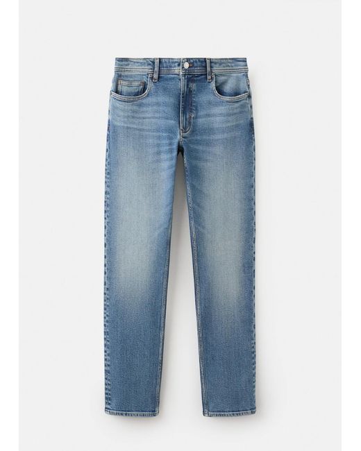 Mango Blue Jan Slim-Fit Faded Medium-Wash Jeans for men