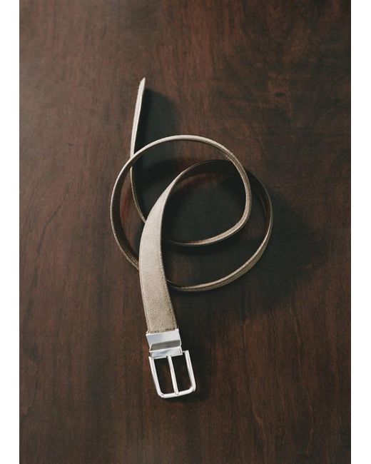 Mango Brown Thin Suede Leather Belt for men