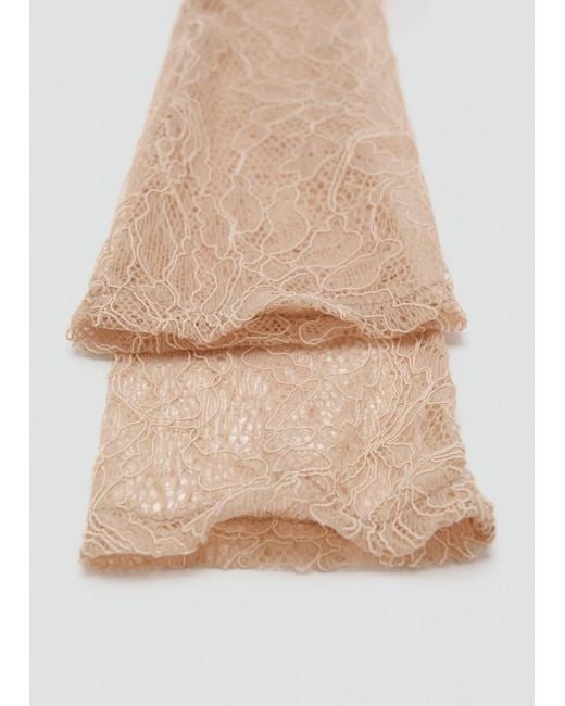 Mango Natural Long Lace Gloves