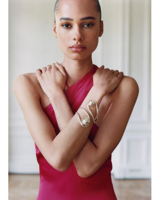 Maxi Bracelet Avec Motif Sphères Argent Mango en coloris Red