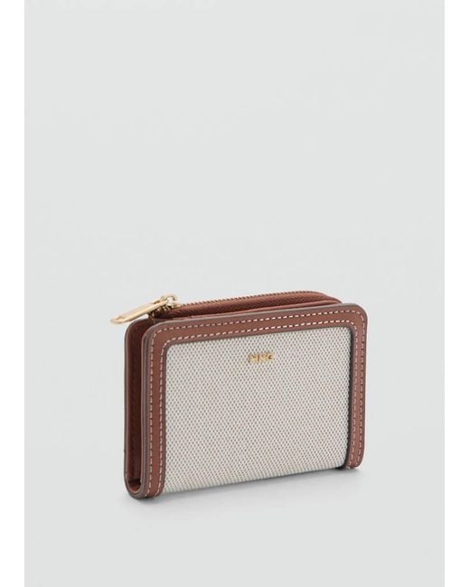 Mango Multicolor Small Canvas Wallet With Logo