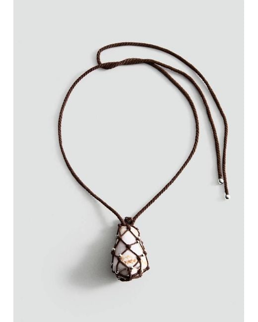 Mango Black Shell Cord Necklace