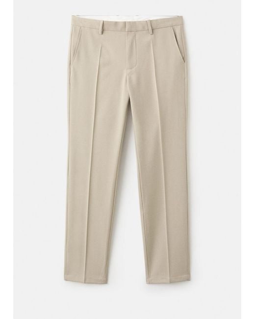 Mango Brown Fluid Regular-Fit Trousers for men
