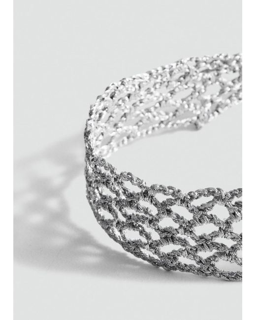 Mango White Lurex Choker Necklace