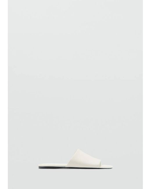Mango Pink Flat Leather Sandal
