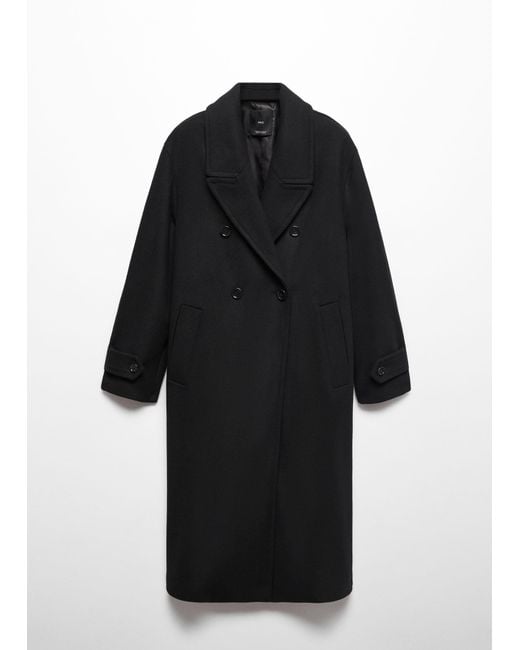 Mango Black Oversize Wool Coat