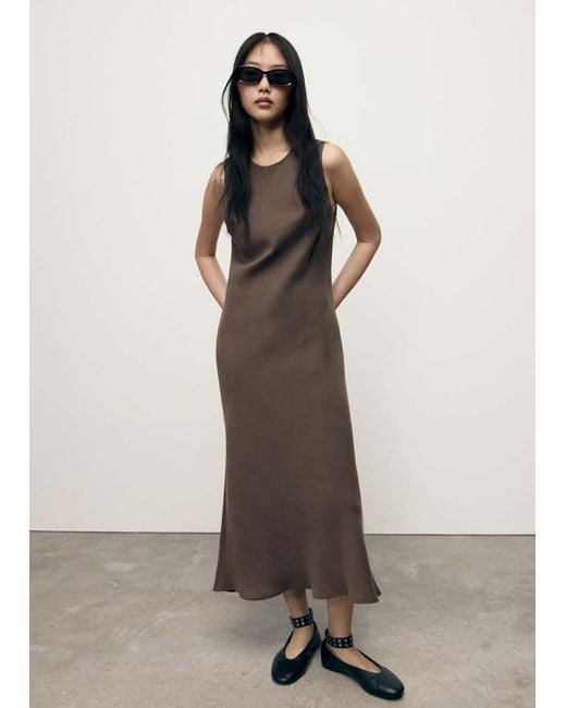Mango Brown Long Modal Dress