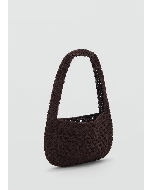 Mango White Crochet Handbag
