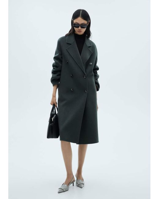 Mango Black Handmade Oversized Wool Coat