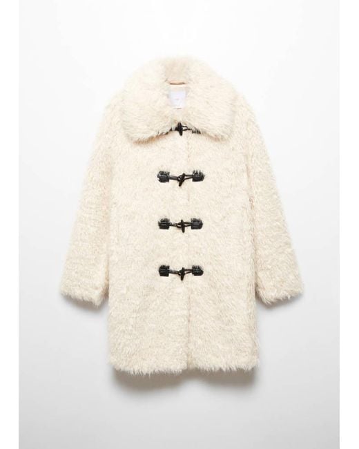 Mango Blue Fur-Effect Midi-Coat