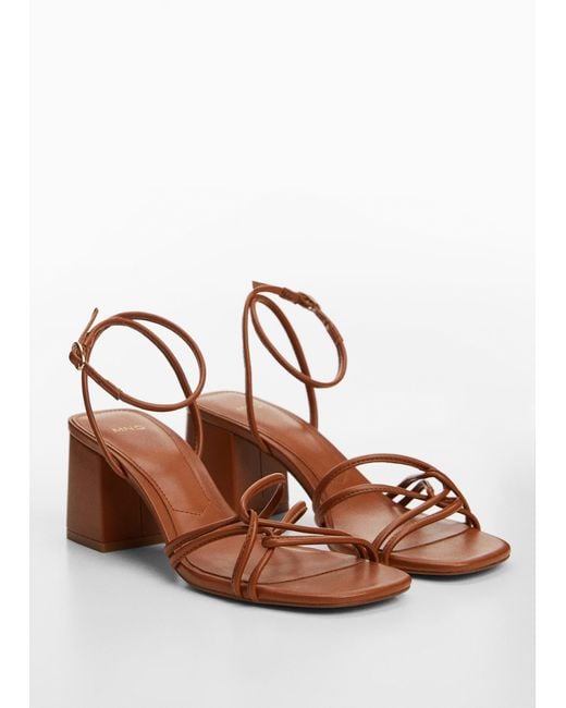 Mango Brown Strappy Heeled Sandals