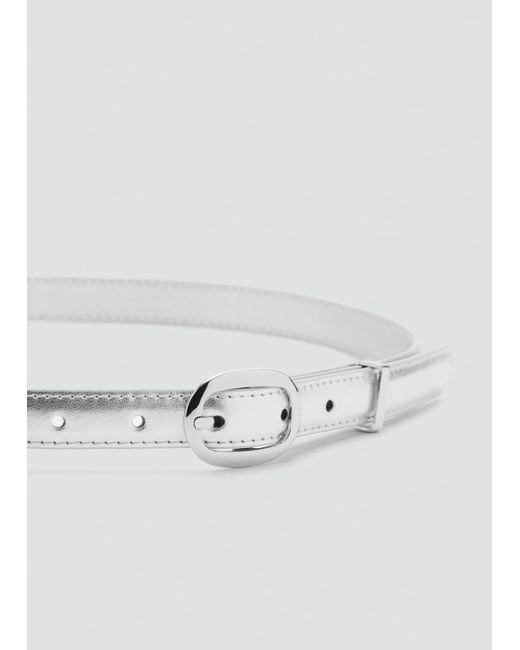 Mango Metallic Belt With Oval Buckle