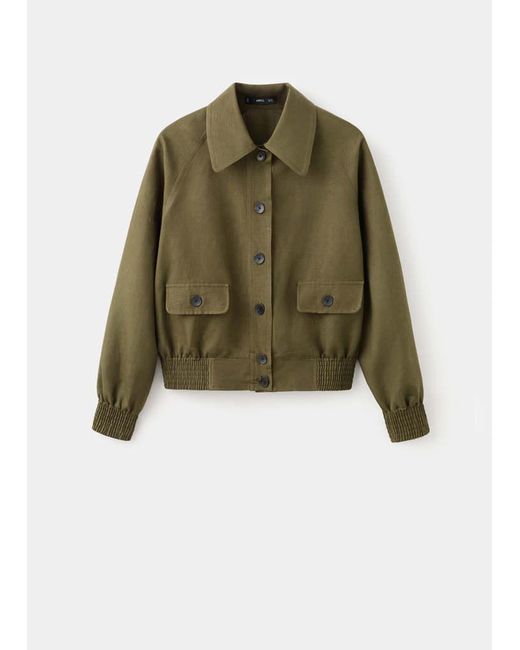 Mango Natural Buttons Linen-Blend Jacket