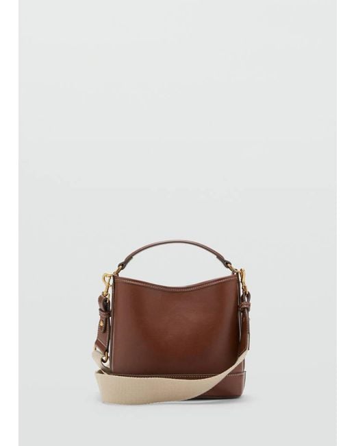 Mango White Small Bucket Bag