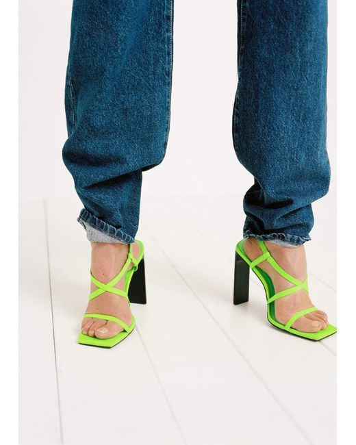Mango Heel Strips Sandals Pastel in Green Lyst