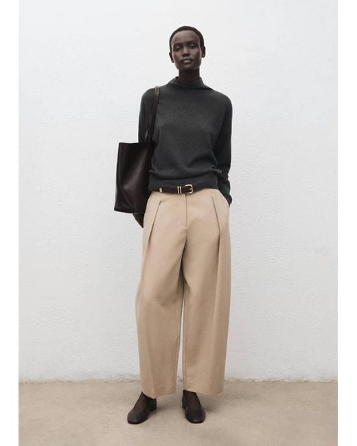 Mango Natural Draped Turtleneck Sweater