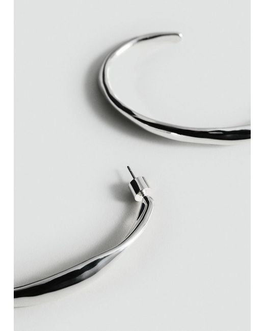 Mango Gray Twisted Hoop Earrings