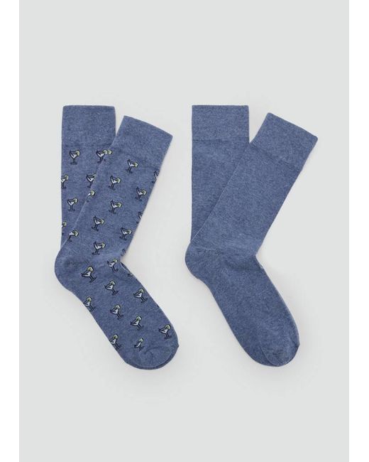 MANGO TEEN Blue Pack Of 2 Combined Socks for men