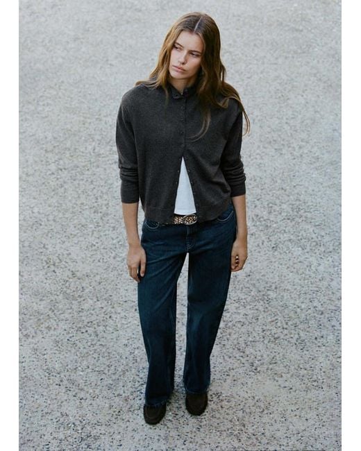 MANGO TEEN Gray Low-Waisted Straight-Leg Jeans