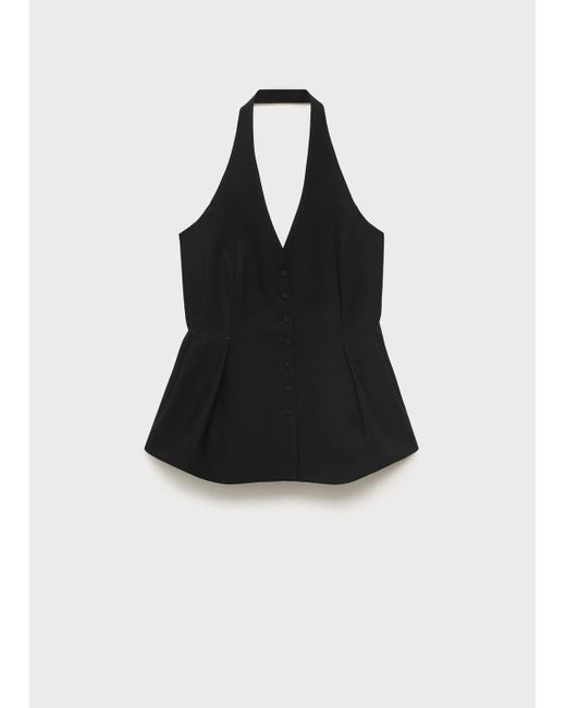 Mango Multicolor Halter-Neck Peplum Vest