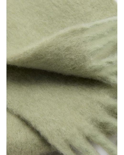 Mango Green Fringed Edge Scarf