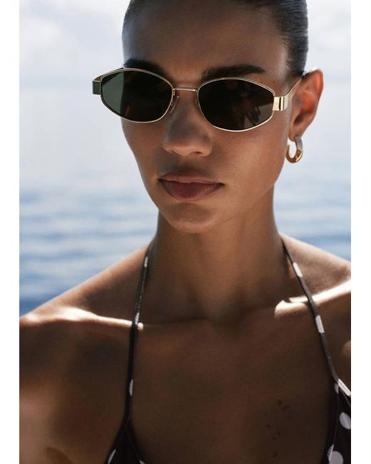 Mango Metallic Frame Sunglasses