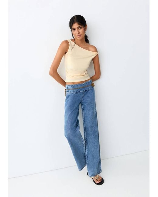 MANGO TEEN Blue Boat-Neck Top