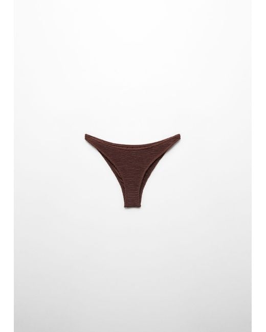 Mango Brown Textured Bikini Bottom