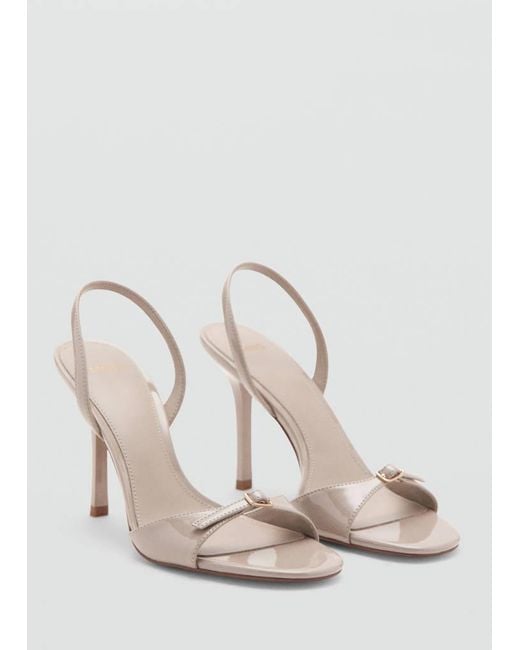 Mango Natural High-Heeled Sandals With Buckle Straps