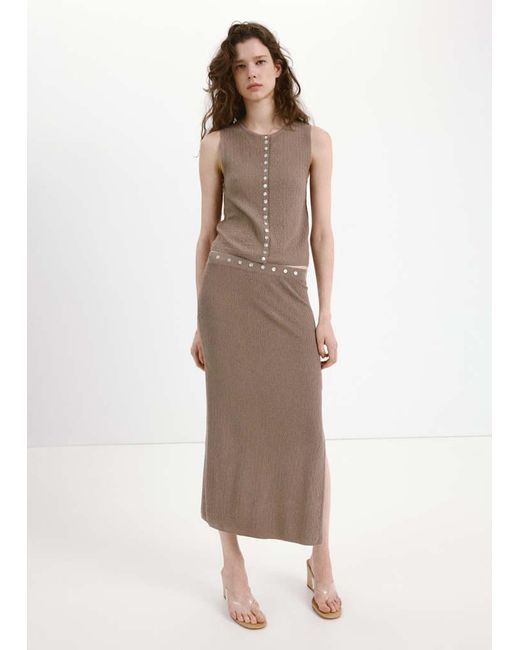 Mango Natural Top With Combined Texture Buttons