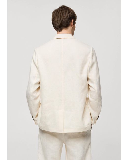 Mango Natural 100% Relaxed-firt Linen Jacket With Pockets for men