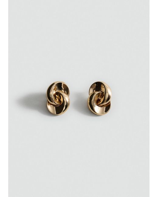 Mango Metallic Intertwined Hoop Earrings