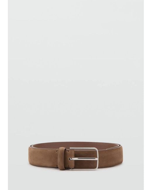 Mango White Nappa Leather Belt for men