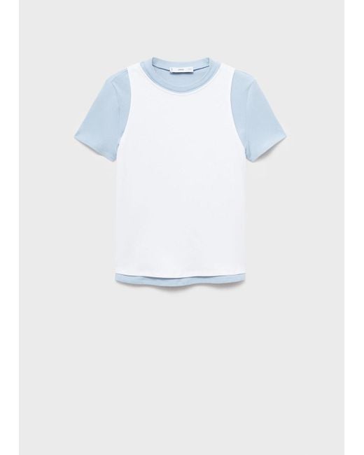 Mango Blue Double Cotton T-Shirt