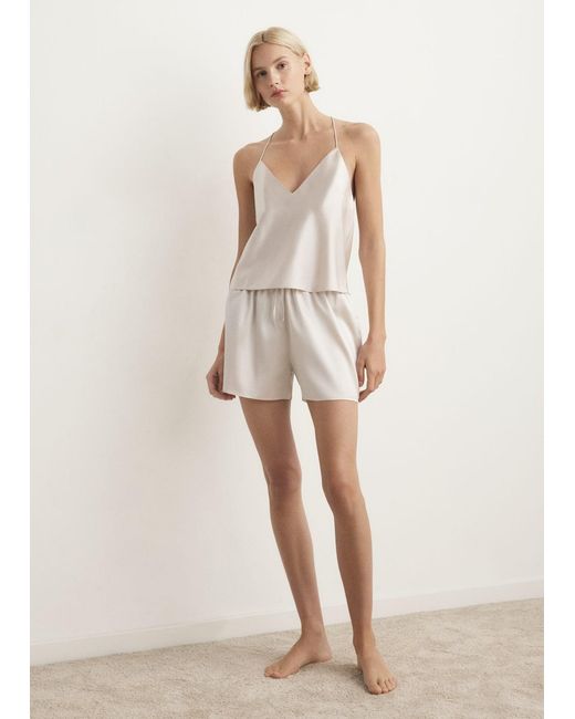 Mango Natural Silk Pyjama Shorts