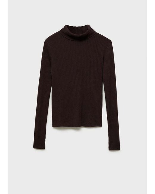 Mango Blue Wool Blend Turtleneck Sweater