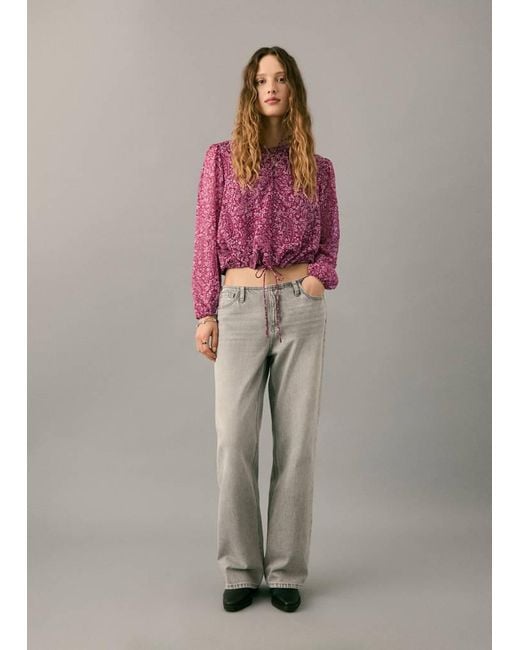 MANGO TEEN Pink Paisley Print Blouse