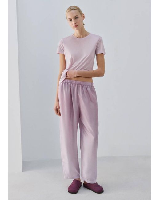 Mango Purple Micromodal Short-Sleeve T-Shirt