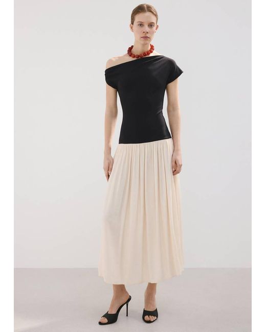 Mango Natural Asymmetrical Combined Dress