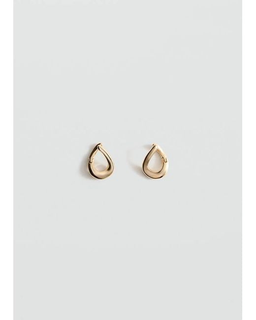Mango White Stainless Steel Semi-Hoop Earrings