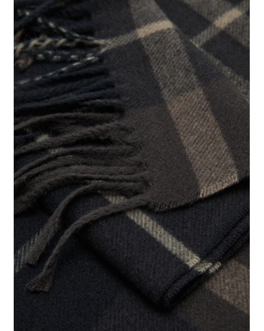 Mango Schottenkaro-Schal Mit Fransen in Black für Herren