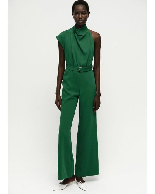 Mango Green Asymmetrischer Overall Mit Gürtel