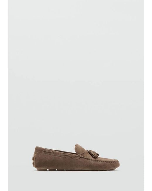 Mango Brown Driver Shoe With Fringes for men