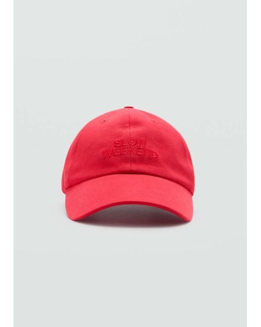 Mango Embroidered Message Cap