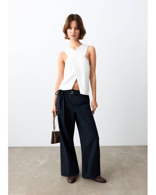 MANGO TEEN White Fluid Crossover Top